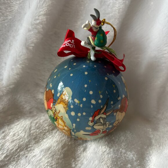 Matrix Looney Tunes Christmas Ornament Ball VTG 90s Bugs Bunny Elmer Fudd - Picture 3 of 4